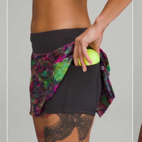 Lululemon Pace Rival Mid-Rise Skirt in Vivid Floral Tone Multi - Picture 5 of 12